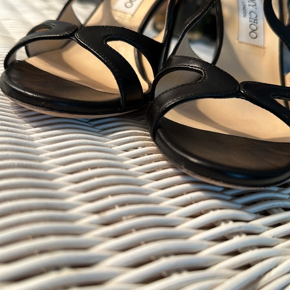 GORGEOUS JIMMY CHOO “LESLIE” STRAPPY BLACK HEELS. Size 38 (approx 8 US). EUC. - Picture 6 of 10